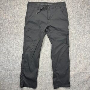 Prana Stretch Zion Pants Mens 35x32 Black Straight Gorpcore Hike Climb M4ST32116